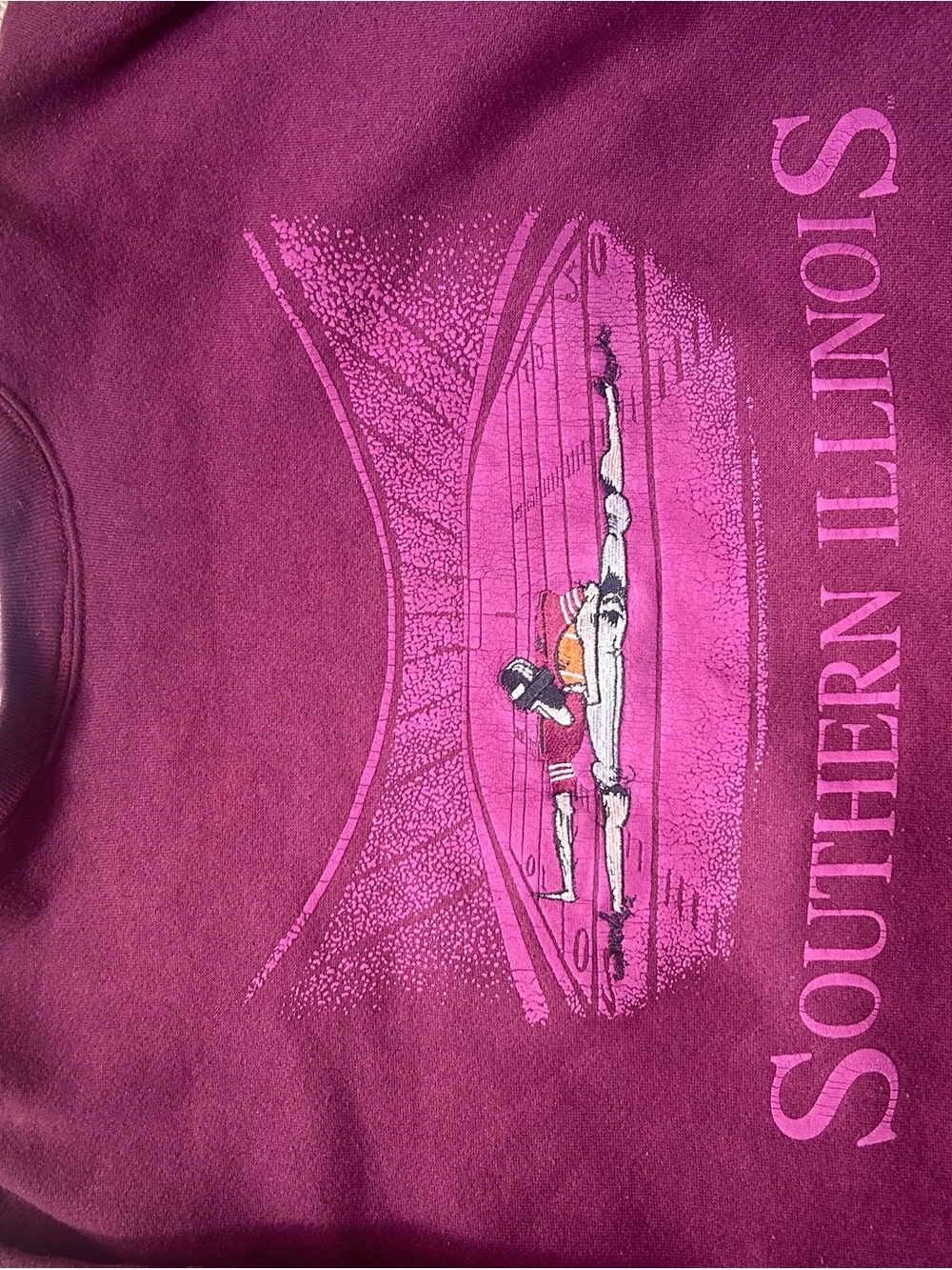 Southern Illinois Maroon Graphic Crewneck Sweatshirt - Unbranded